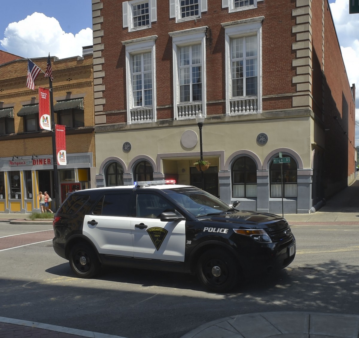 Morgantown police car downtown