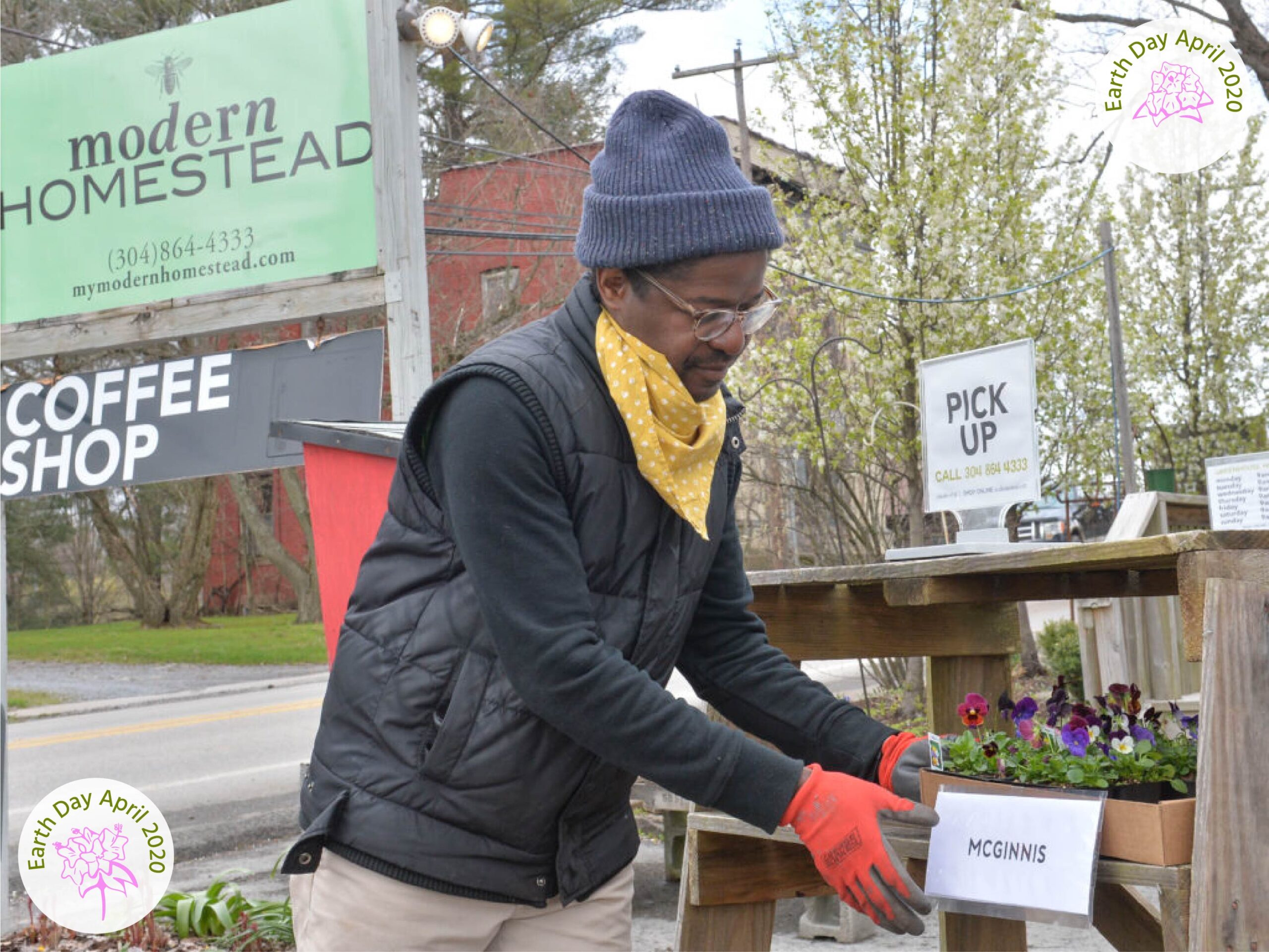 Trellis Smith places plants for pick-up at Modern Homestead in Reedsville on Friday.