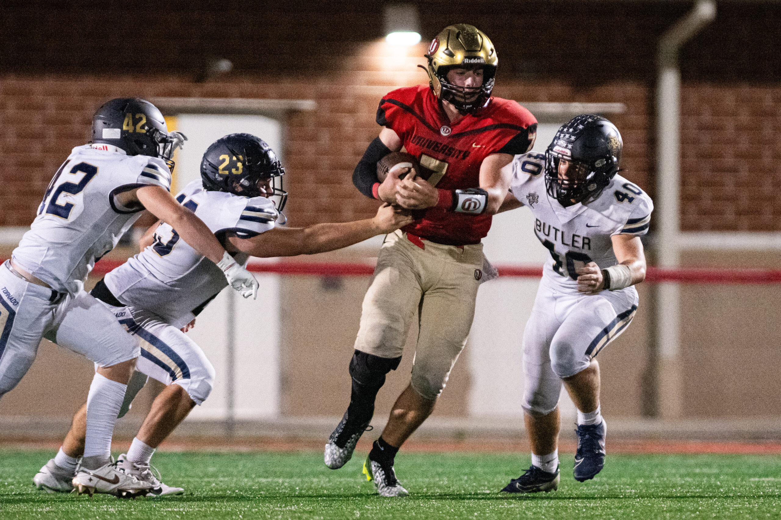 University High’s Jack Byrer and Ryder Hastings help the North Bears to victory in 2026 North/South All-Star Football Classic